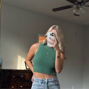 PacSun Green Knit Crop Top